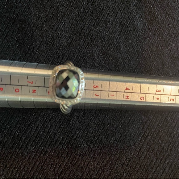 David Yurman Silver Cable Ring with Hematite and diamonds - Picture 5 of 5